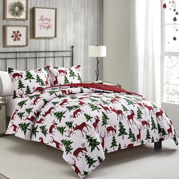 Sunham Plaid Deer Reversible 3-Pc. Comforter Sets NIP - Picture 6 of 9